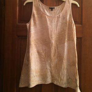 Tan-like color embellished design tank top
