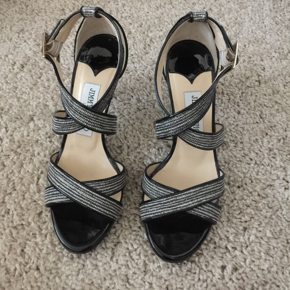 Jimmy Choo Lottie Woven Criss Cross Heels