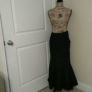 Ashley Stewart Black Jean Skirt
