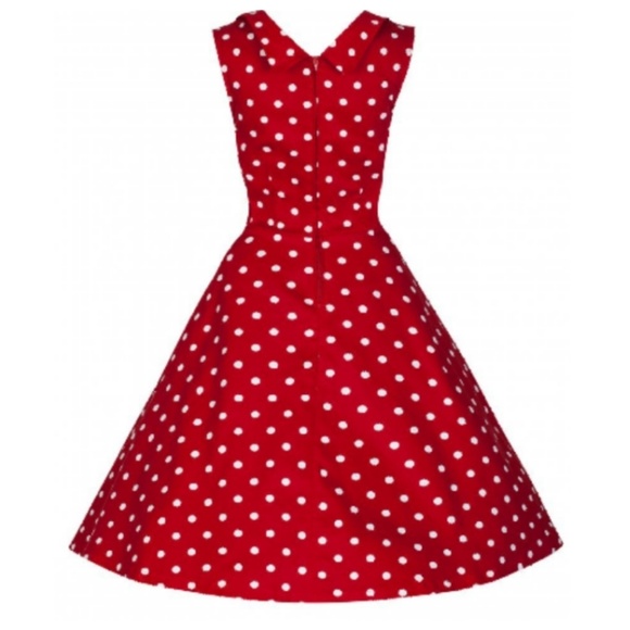 Polka Dot Pin Up Dapper Girl Dress - Picture 3 of 4