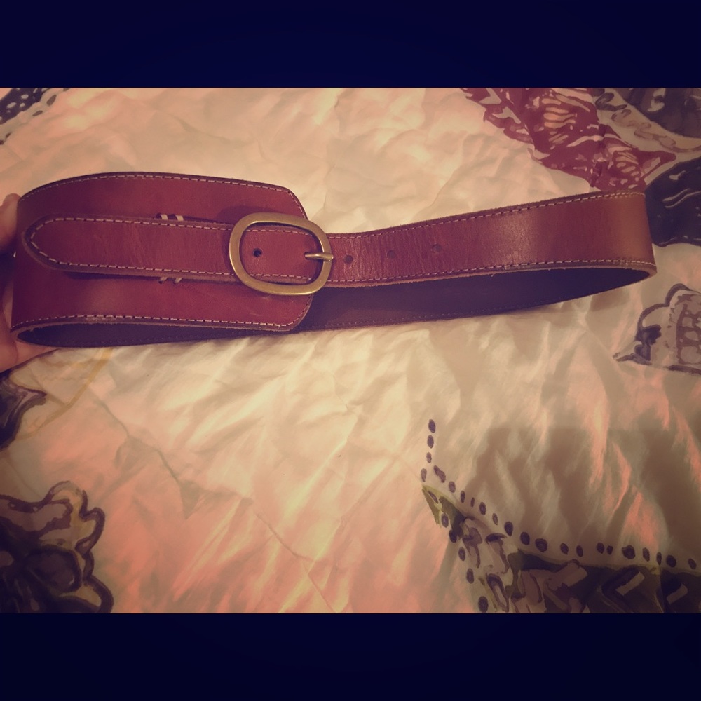 Anthropologie brown leather corset belt NWOT