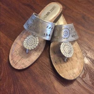 Gold Jack Rogers style sandals
