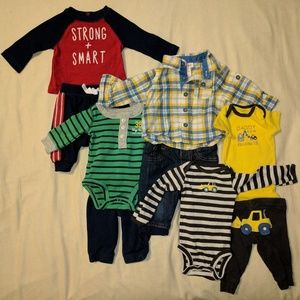 Lot of 4 Newborn Long-Sleeve Outfits