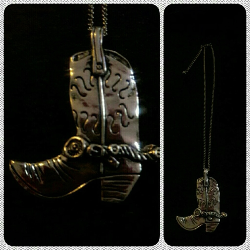 Cowboy Boot Silver Necklace
