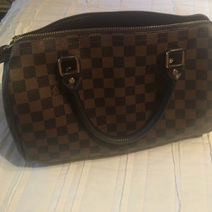 Designer inspired brown speedy bag
