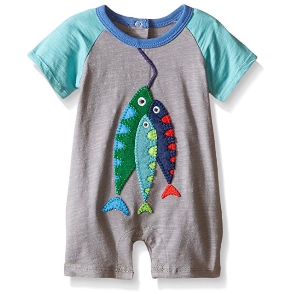 Mud Pie Baby Fish Raglan Shortall