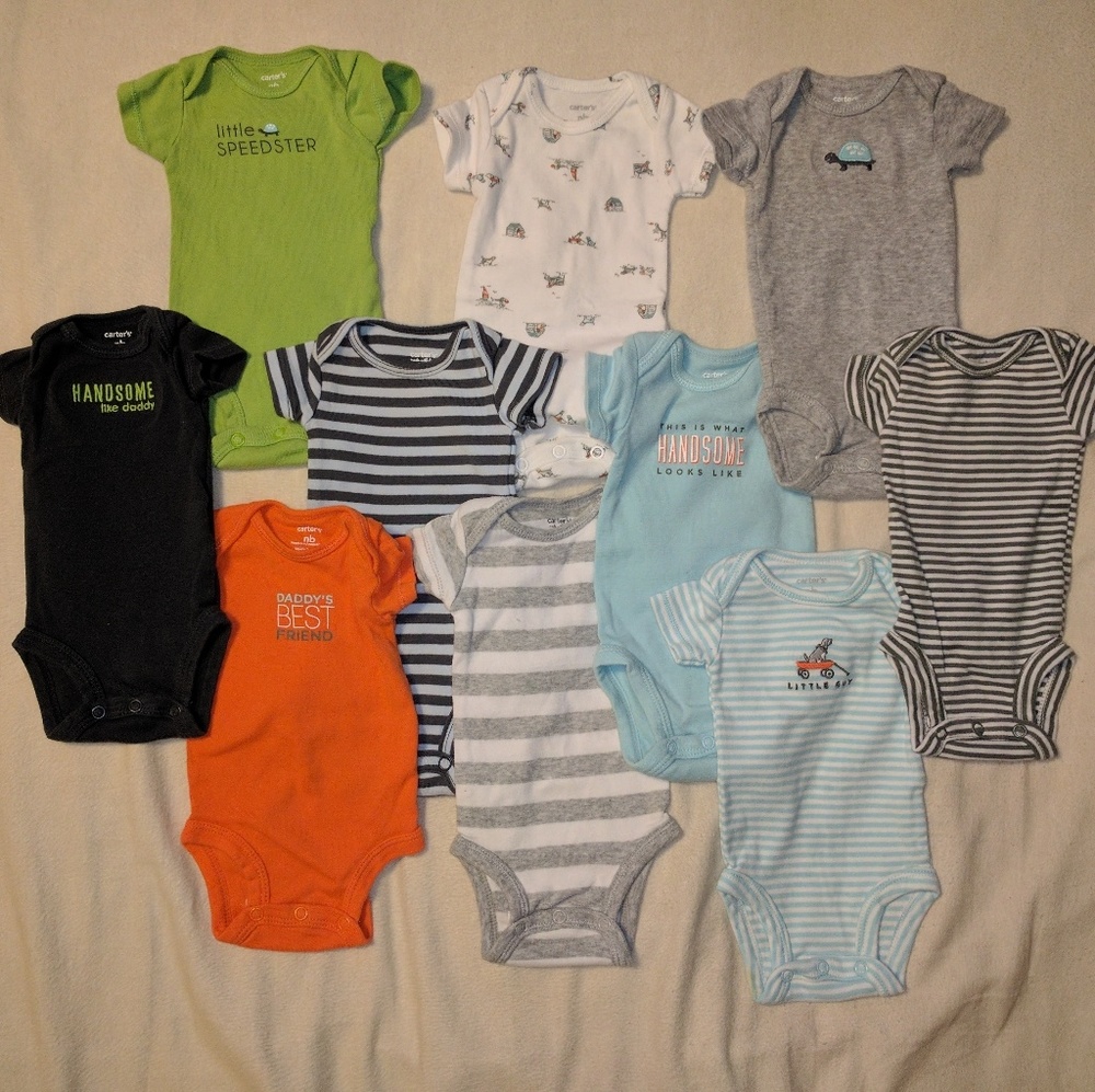 Lot of 10 Newborn Carter's Onesies