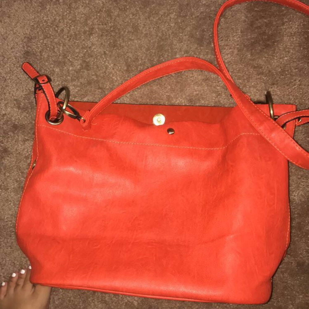 Orange leather purse