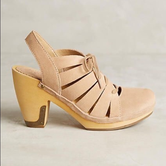 Leather Gladiator Lace Up Wooden Heel Mule Clog - Picture 3 of 6