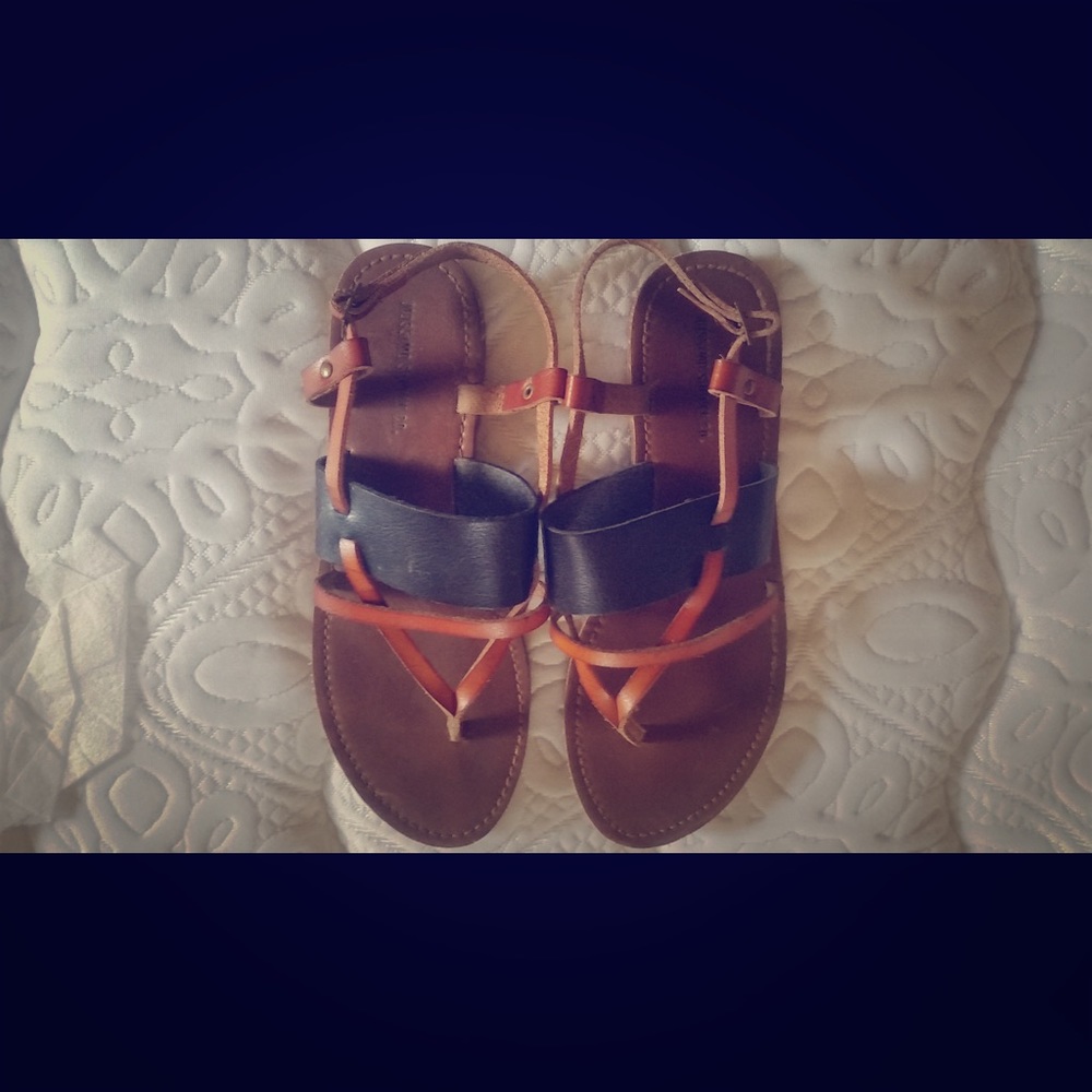Mossimo Black and Brown Leather Sandals