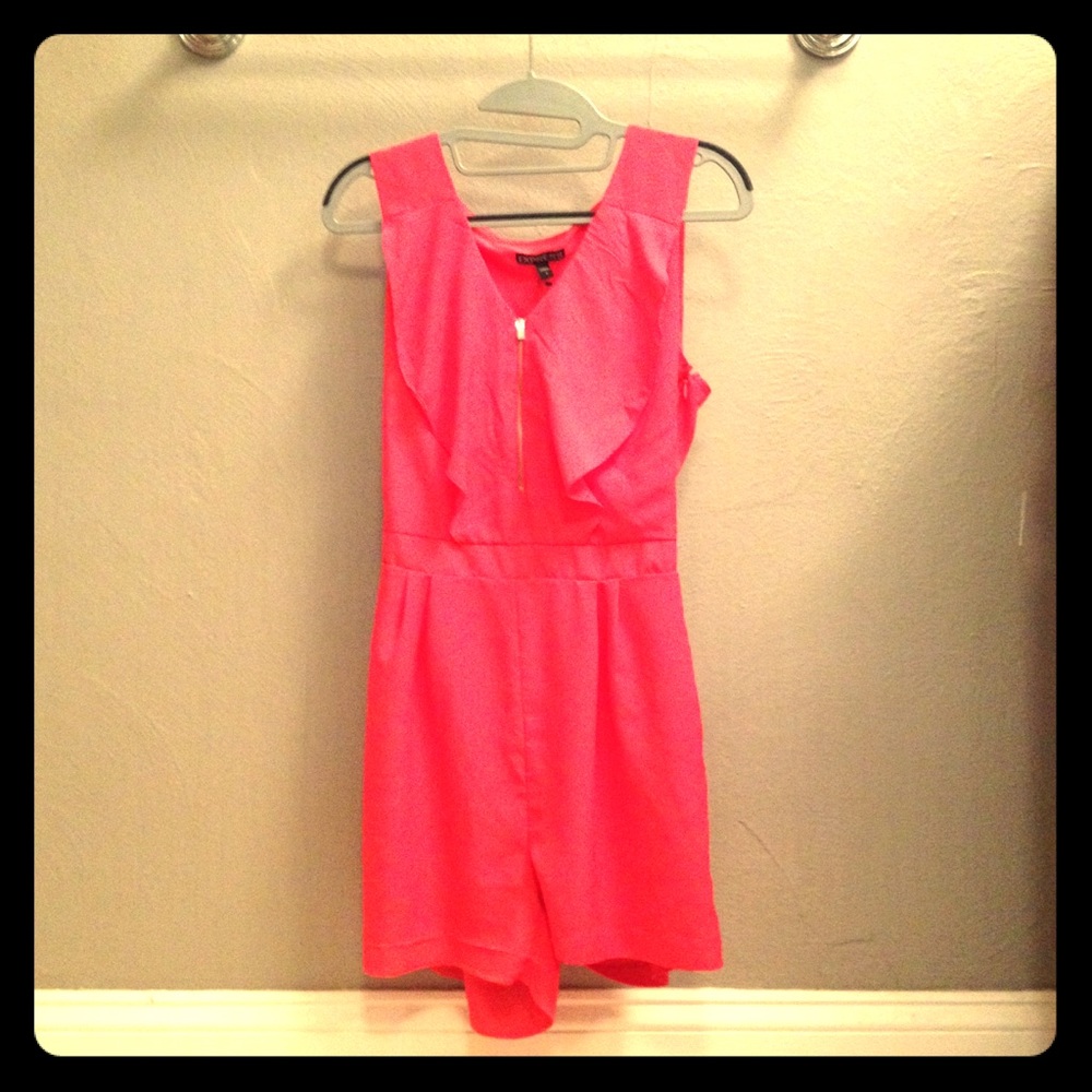 Express Pink Zip Up Romper