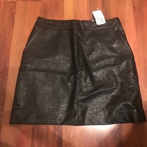 Black leather skirt