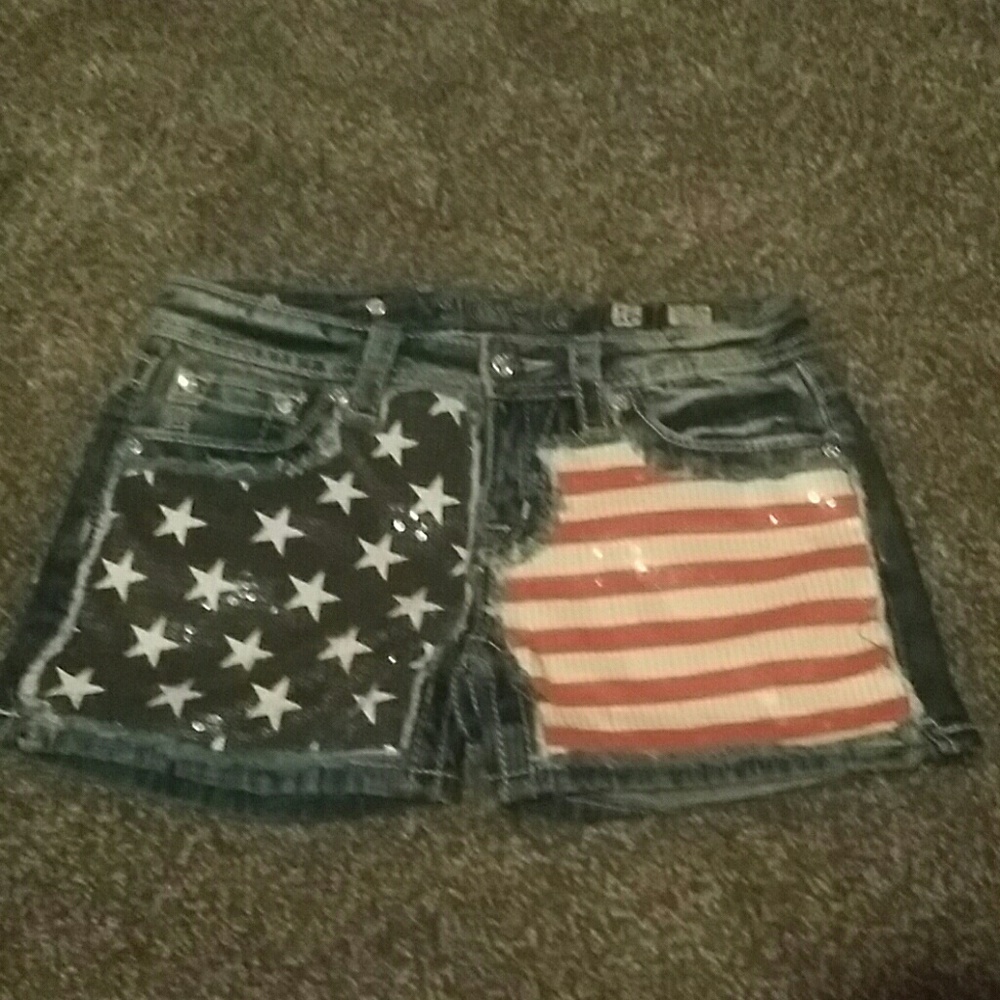 American flag jean shorts