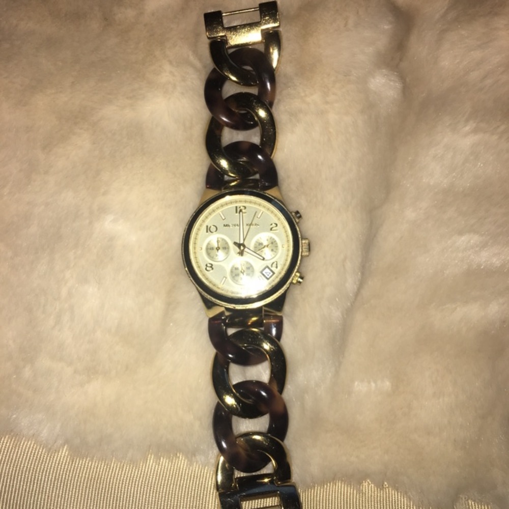 Tortoise Shell Chain Gold Michael Kors Watch