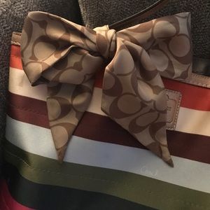 Coach 100% silk bag scarf