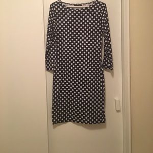 Navy blue and white dress