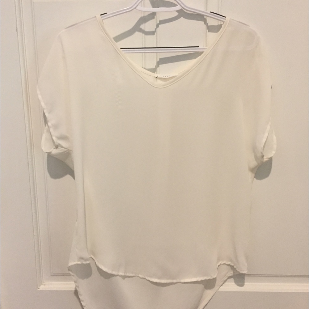 Lush white polyester short sleeve top