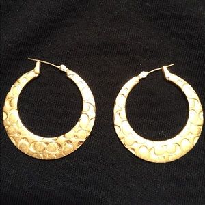 Coach 3" diameter round earrings