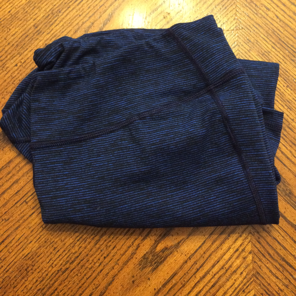 Navy Striped Active Leggings