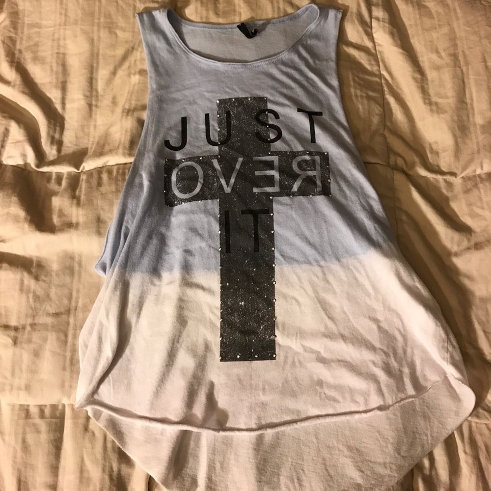 Blue and white tank top