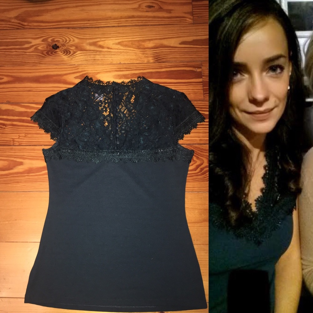 Forest green lace top
