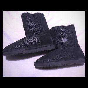 Ugg Black Cheetah Print Boots