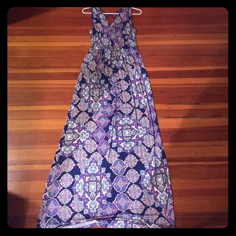 Silky summer maxi dress with patterning