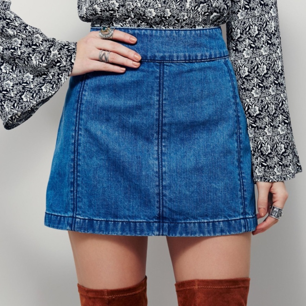 Free People jean skirt
