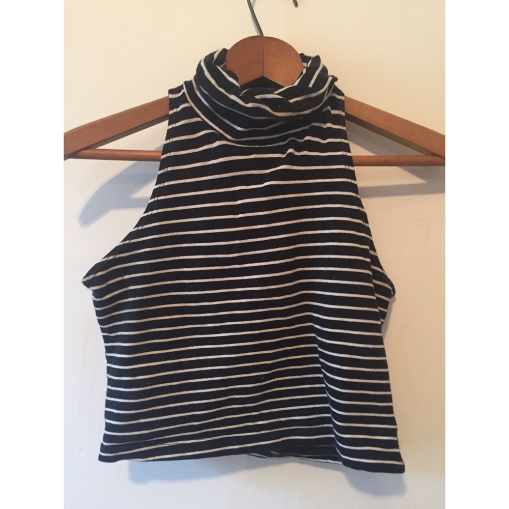 American apparel turtle neck crop top