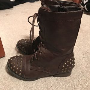 Studded combat boots
