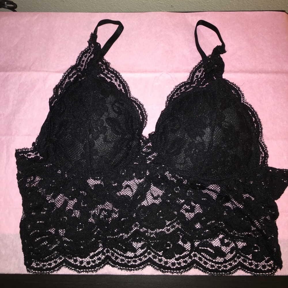 Sexy Black Seamless Lace Bralette