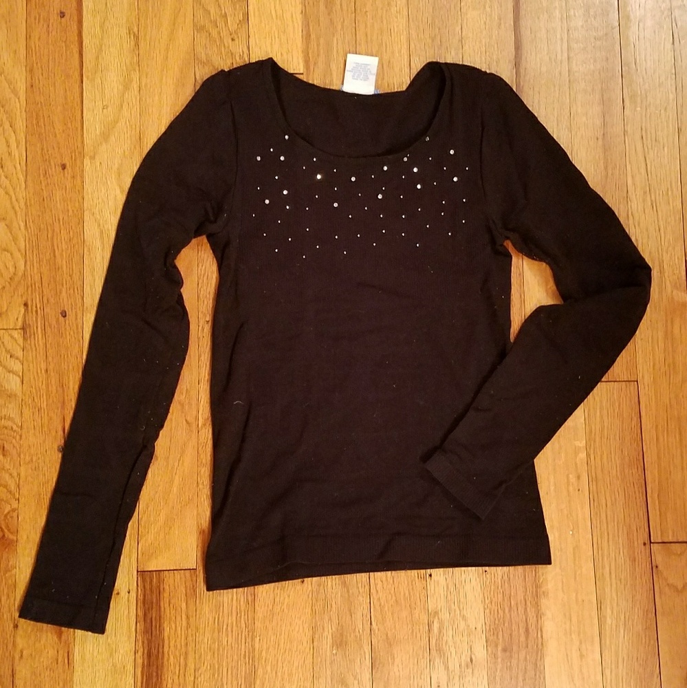 Sparkly Black Long Sleeve Top - Blue World