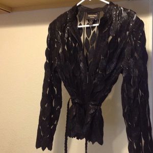 Lightweight leather cutout jacket