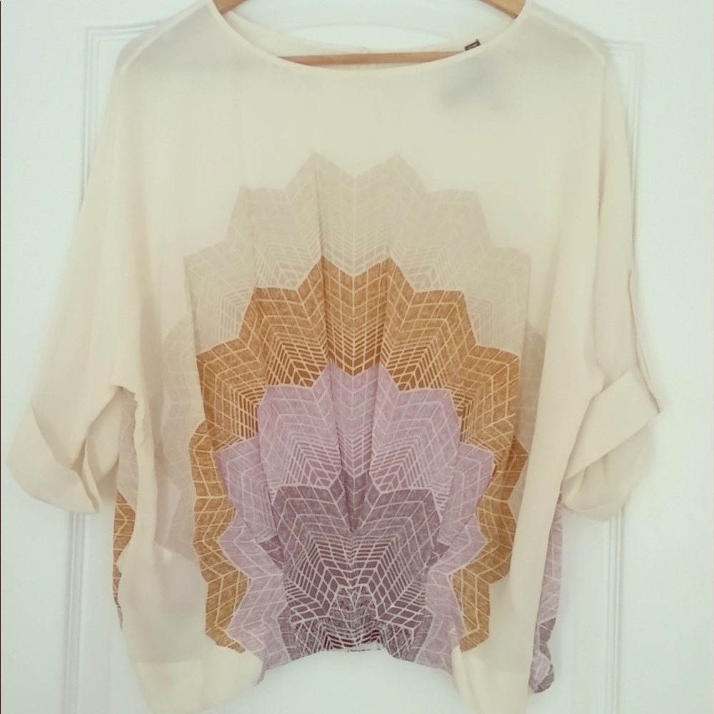 BCBGMaxAzria Silk Kimono Blouse