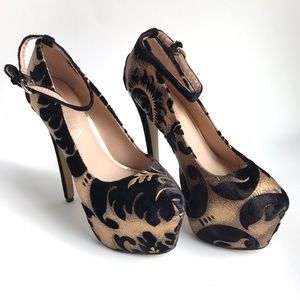 Black & Gold Platform Heels