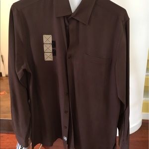 Burgundy business casual shirt