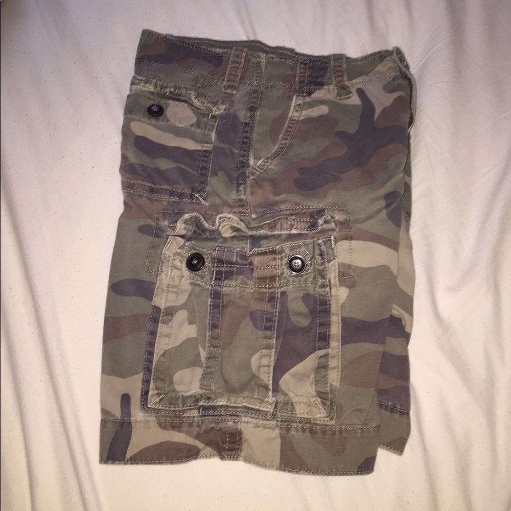 AE camp khaki shorts
