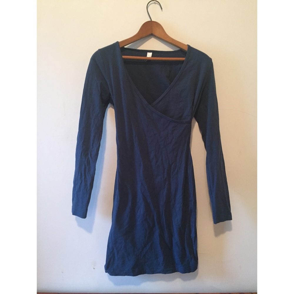 Teal American apparel wrap dress