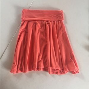 Coral fold over skirt