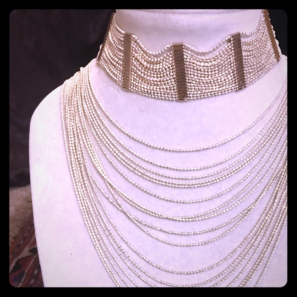 20%OFF!! Multi strand gold choker