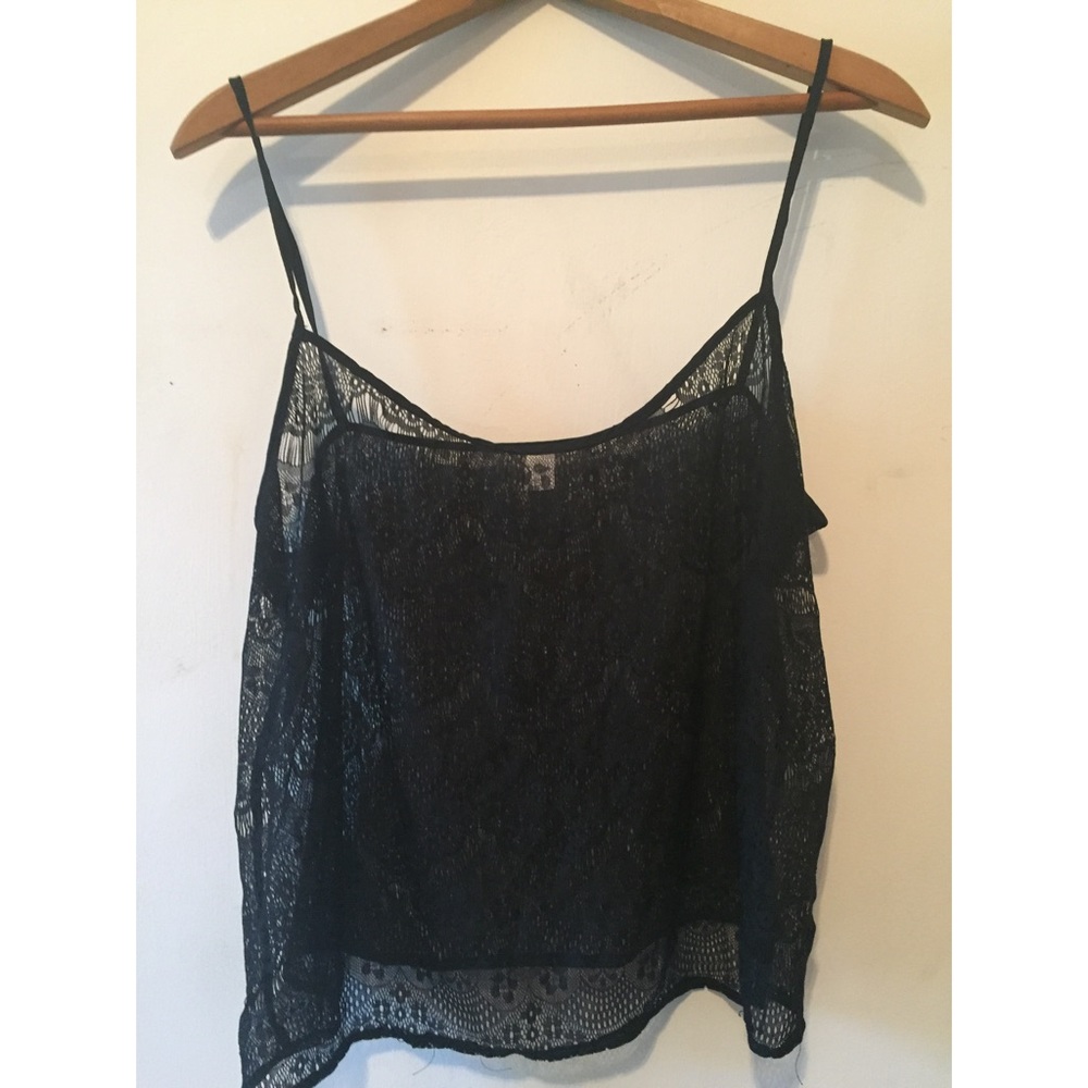 American apparel black lace top