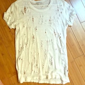 Iro distressed T shirt in white size small