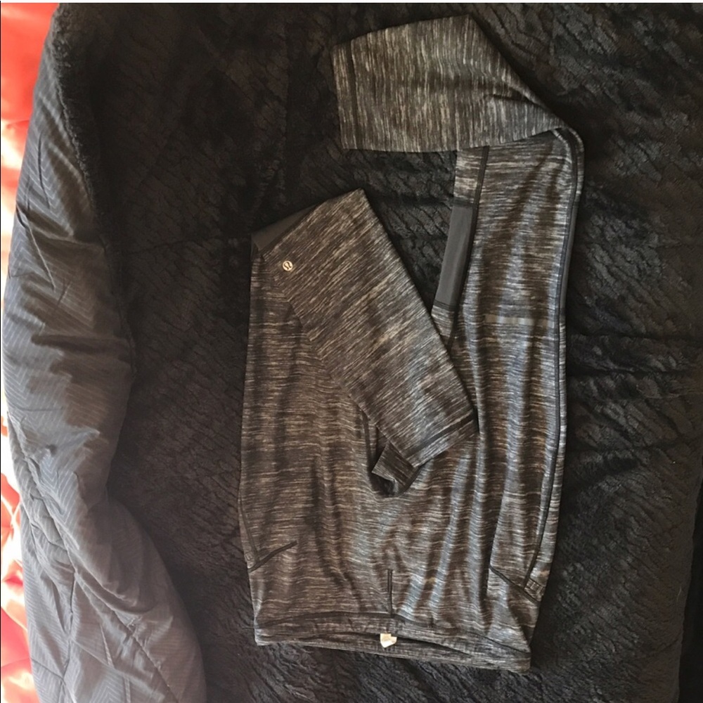 Black gray and hair white leggings