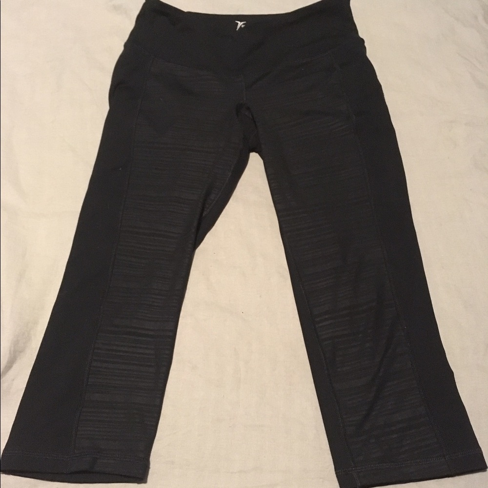 Black and Black Stripped Old Navy Active Leggings