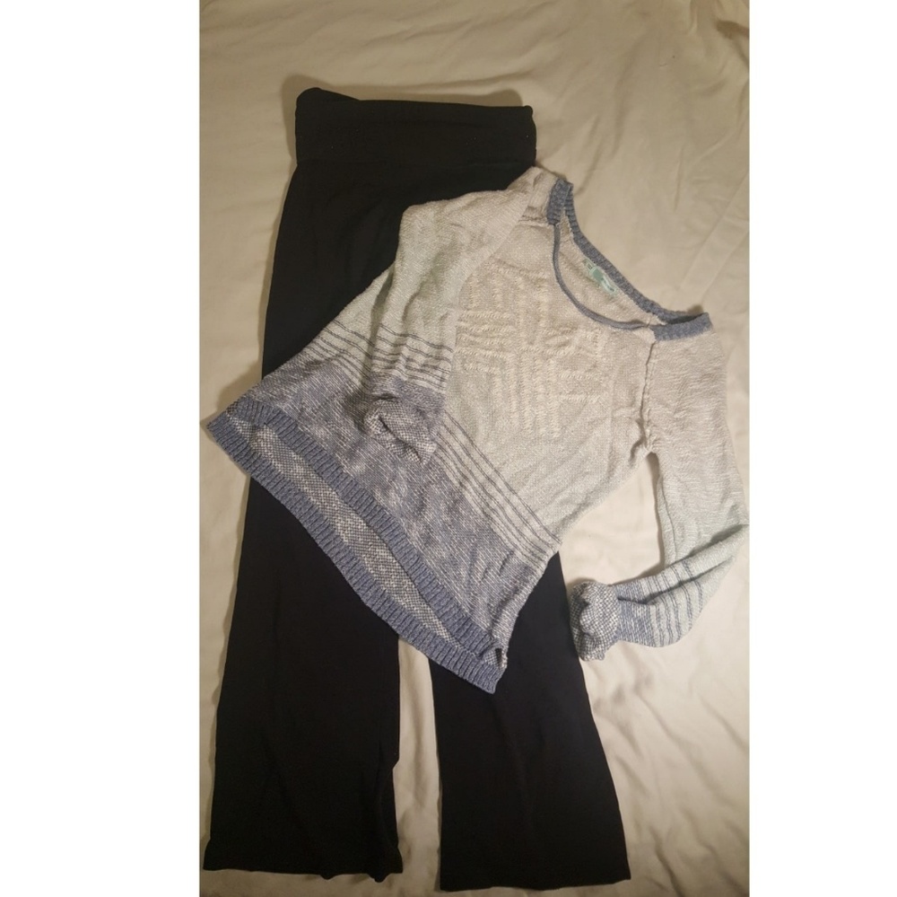 Sweater and yoga pants
