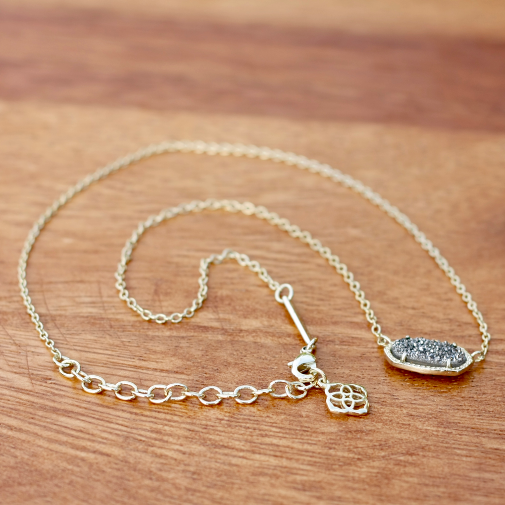 Kendra Scott grey and gold necklace