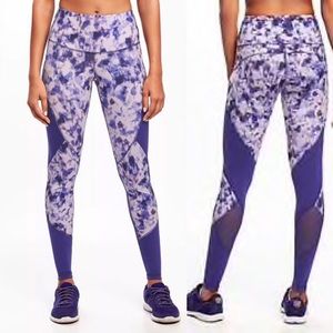 Go-Dry High-Rise Mesh-Trim Leggings