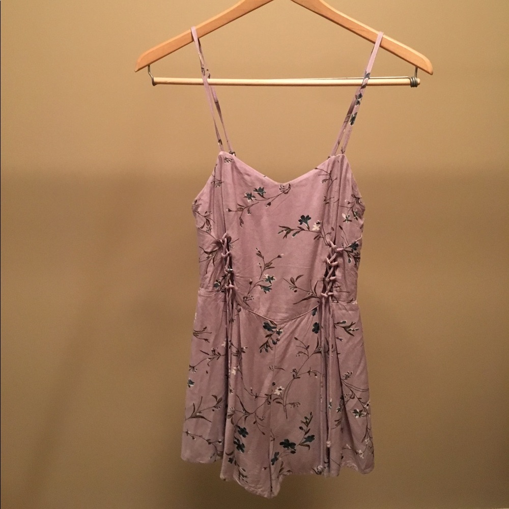 Urban Outfitters purple floral romper, size XS