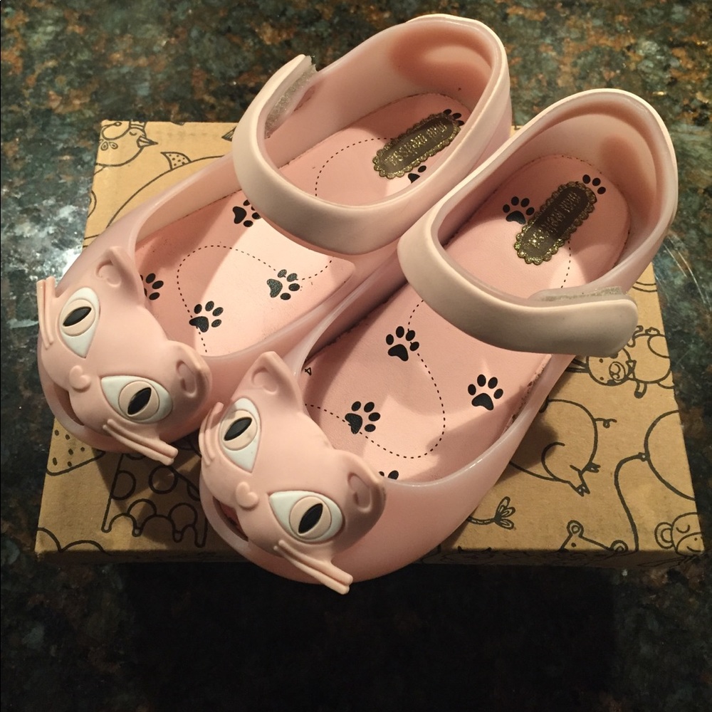 Mini Melissa. Toddler cat shoes. Pink. Size 9
