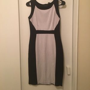 Black and white fitted dress